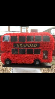 London Bus by Lynsey Lawnswood Floral Designs Leeds