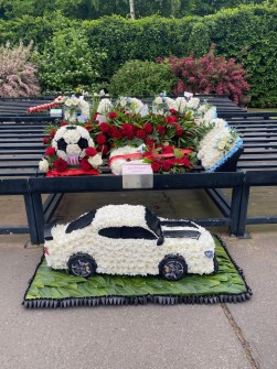 sports-car-and-tributes-by-cheryl-yeo-at-the-flower-lane-florist-in-stoke.