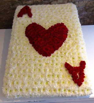 Ace of Hearts Playing Card by Kirsty at Pinks Florist