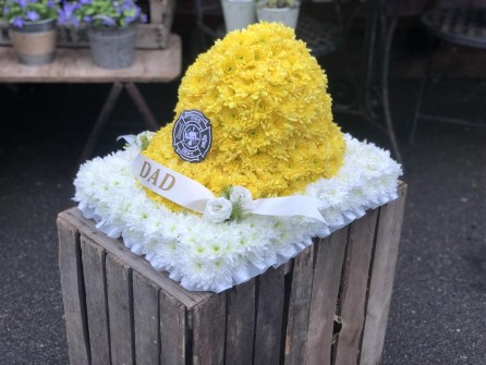 Firemans Helmet by Daisy's Flowers