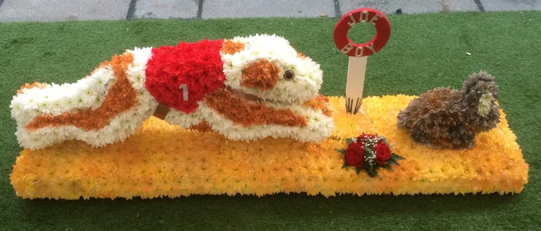 Greyhound Chasing Rabbit 3D Famalee Flowers